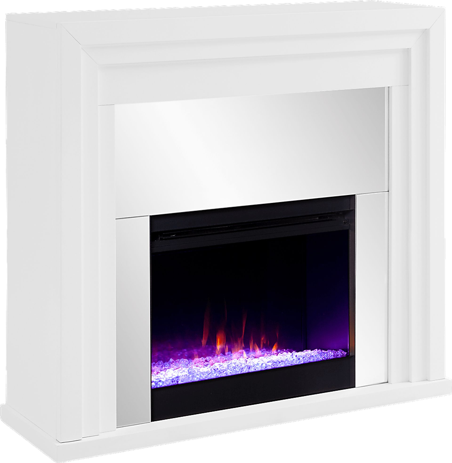 Skyflower I White 44 in. Console, With Color Changing Electric Fireplace - Image 1