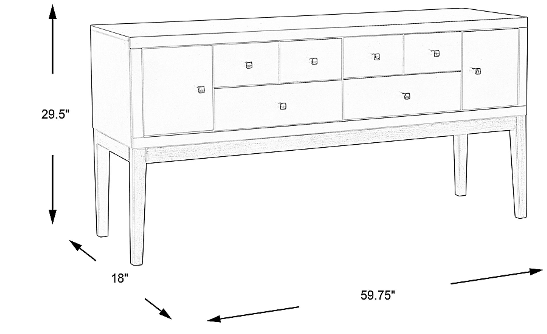 Dimension Image. Please refer to the Dimension Tab on this page for dimension details.
