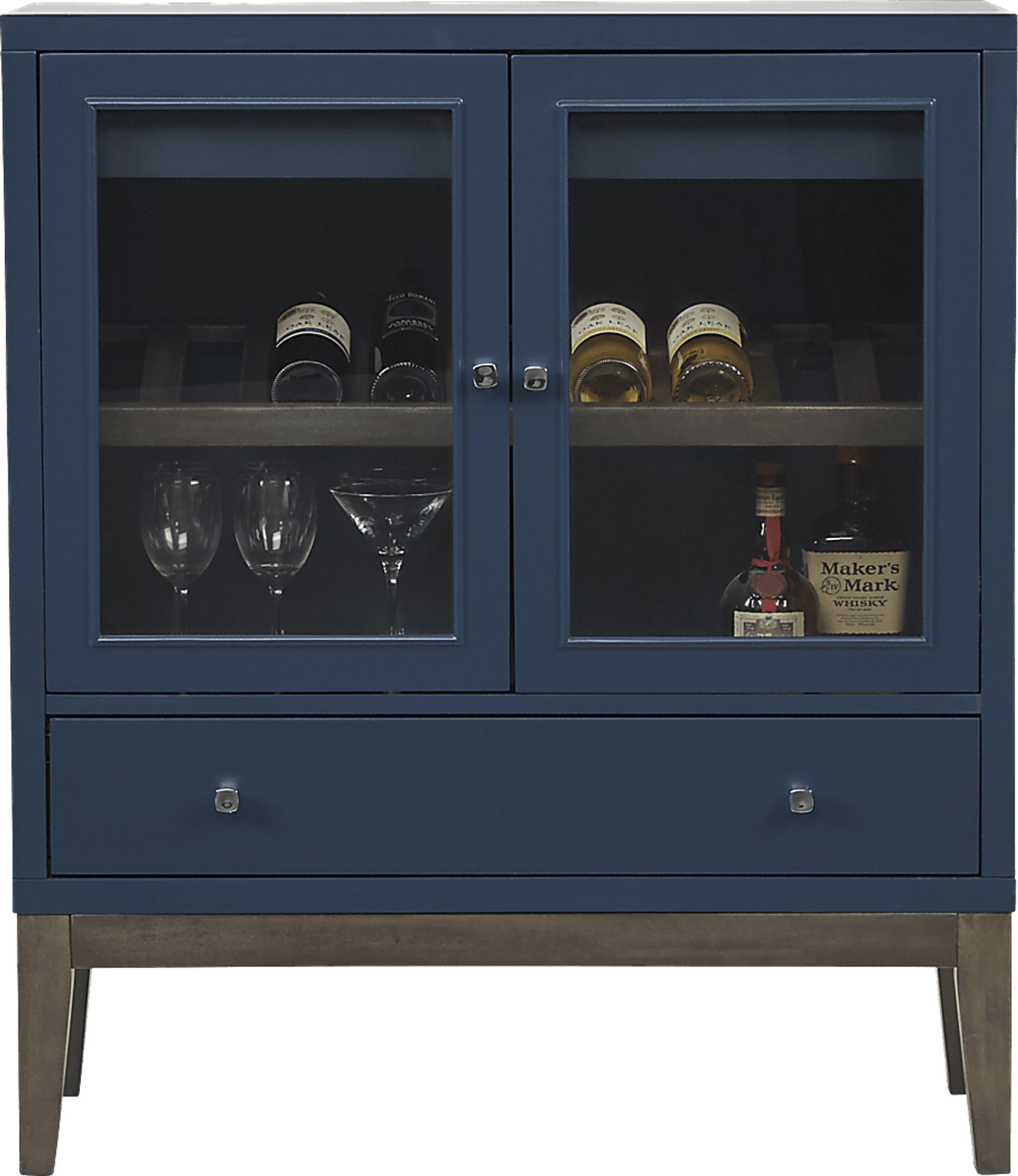 Skyler Navy Wine Cabinet - Image 2