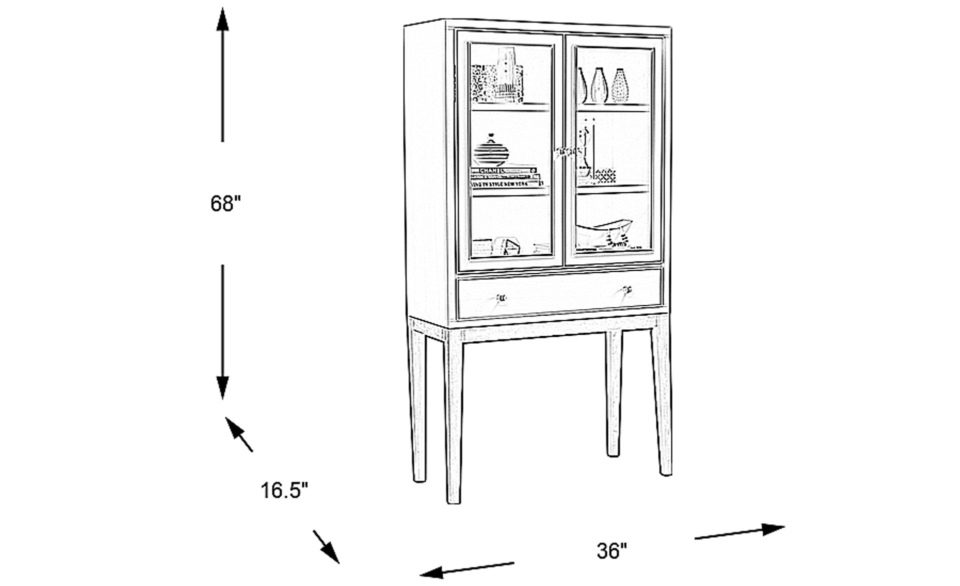 Dimension Image. Please refer to the Dimension Tab on this page for dimension details.