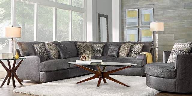 Skyline Drive Gray 6 Pc Sectional Living Room - Thumbnail - Image 1