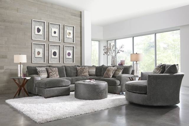 Skyline Park Gray 6 Pc Sectional Living Room - Thumbnail - Image 1