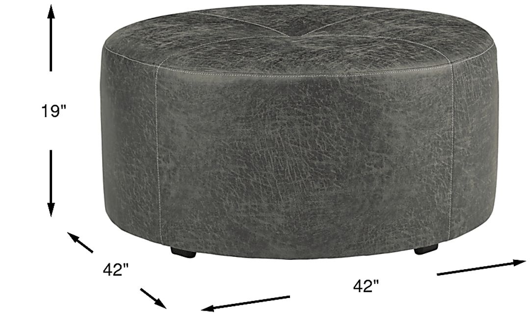 Skyline Park Gray Cocktail Ottoman