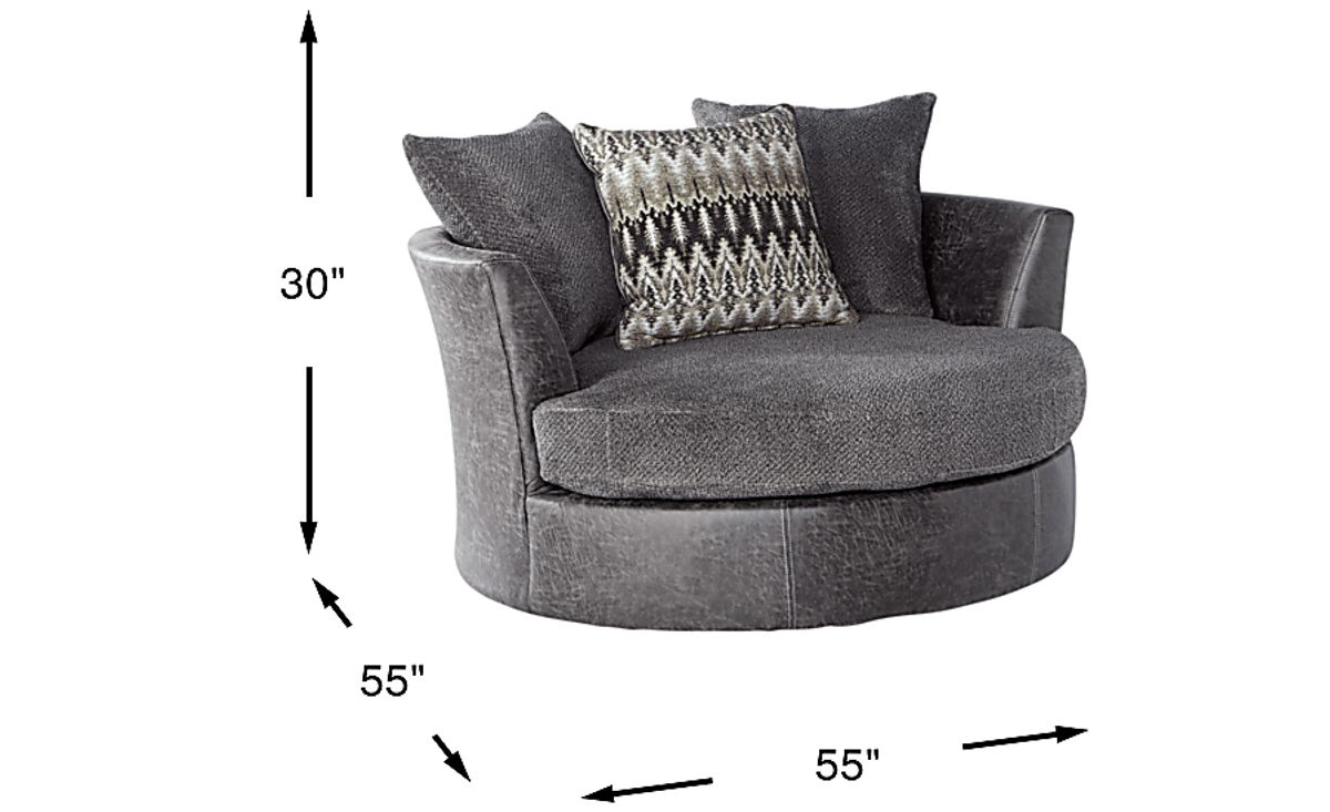 Skyline Park Gray Textured Swivel Chair | Rooms to Go