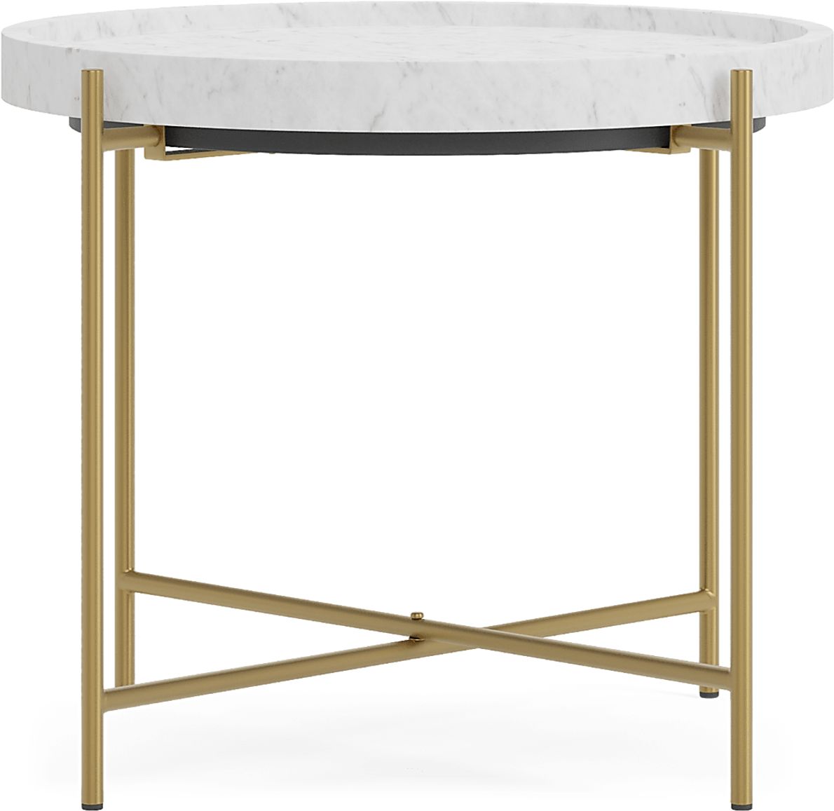 Slabtown White End Table