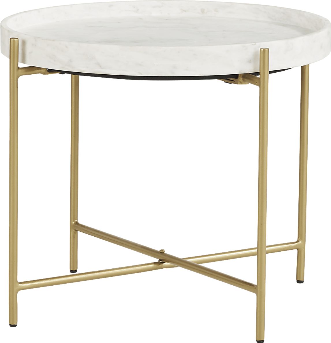 Slabtown White End Table