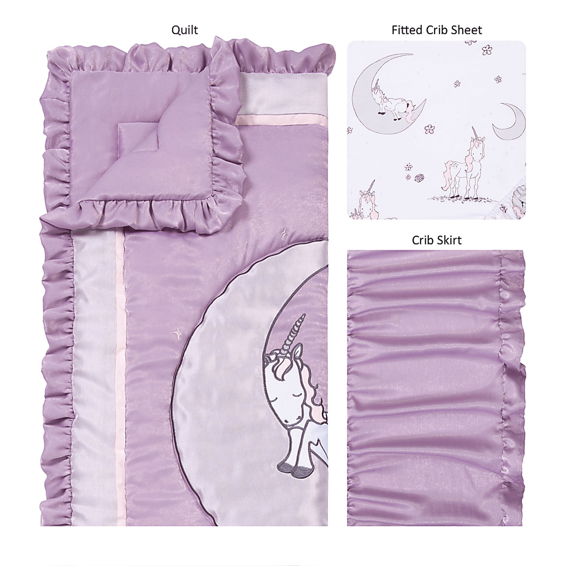 Sleepy Unicorn Lilac Red Bedding Set Rooms to Go
