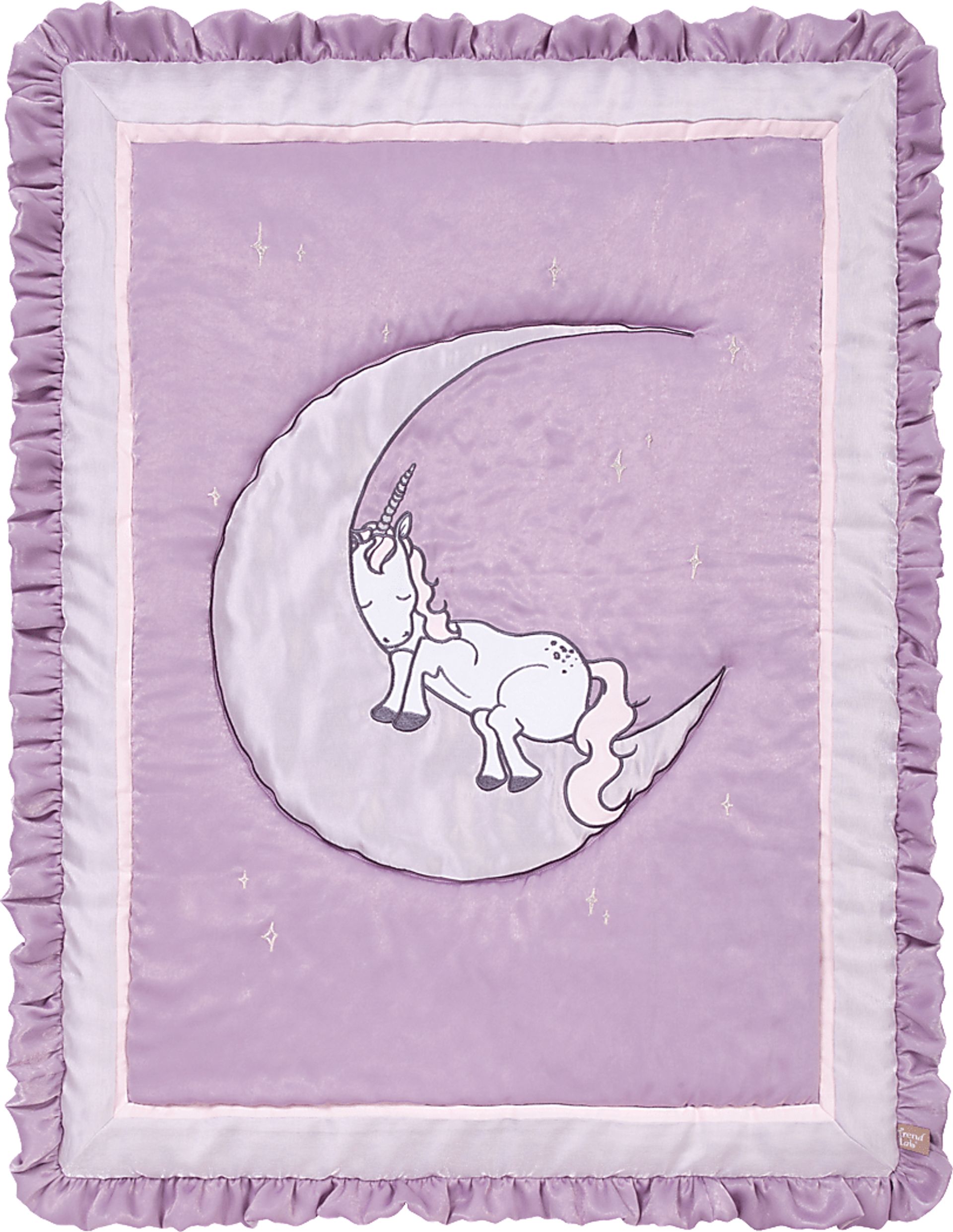 Sleepy Unicorn Lilac 3 Pc Baby Bedding Set - Image 3
