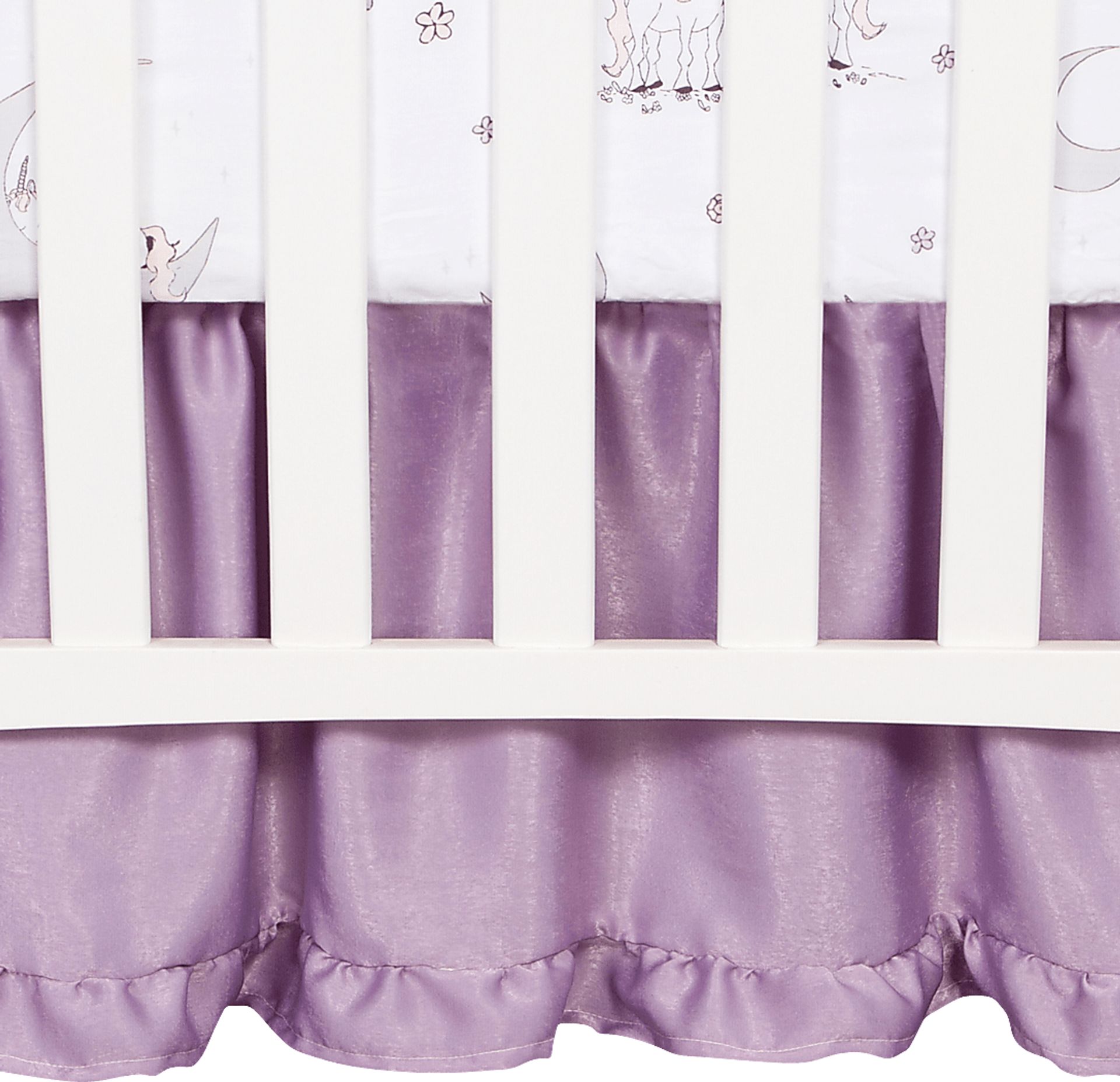 Sleepy Unicorn Lilac 3 Pc Baby Bedding Set - Image 6