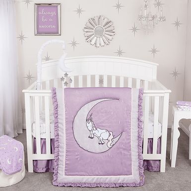 Sleepy Unicorn Lilac 3 Pc Baby Bedding Set