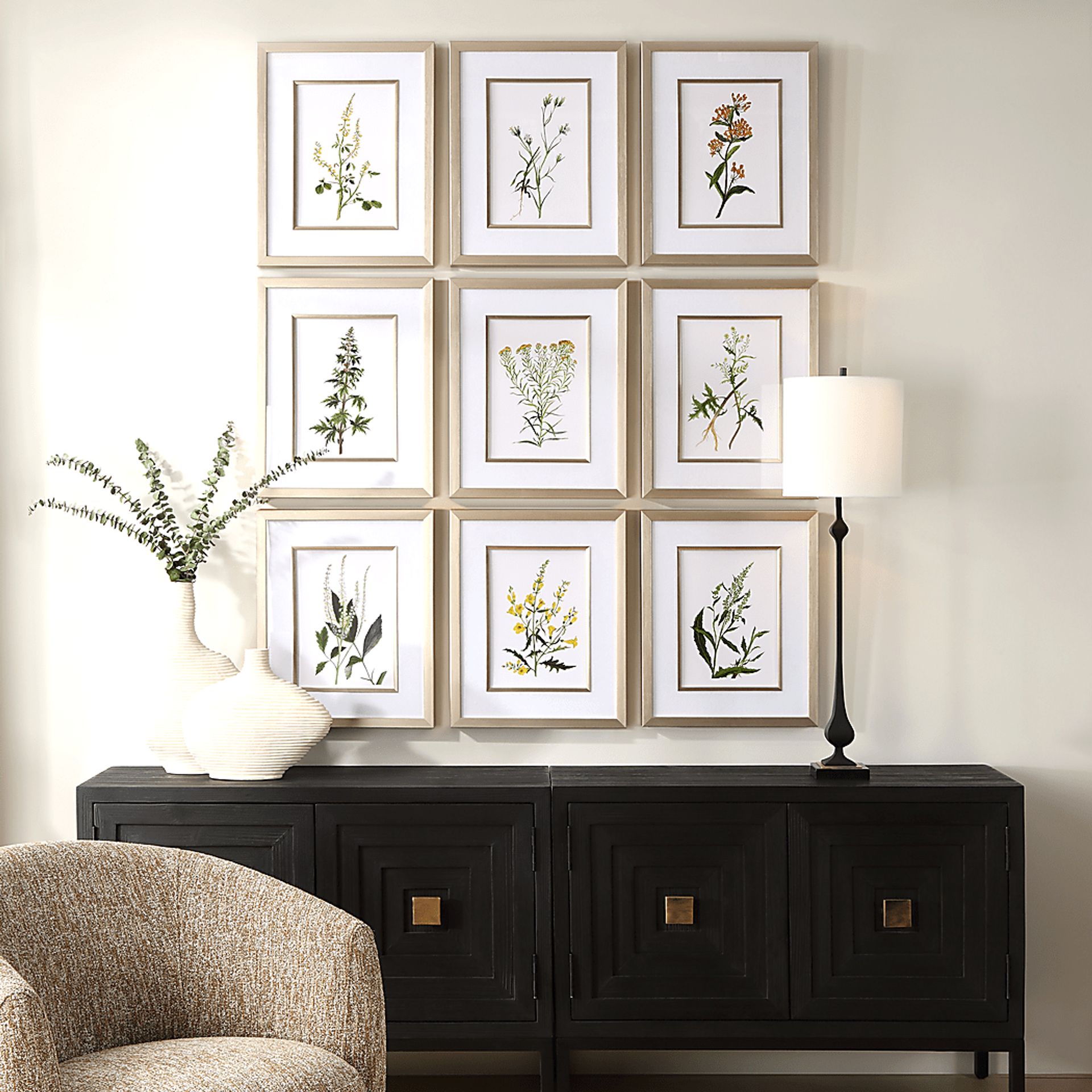 Sliux Champagne Wall Art, Set of 9 - Image 3
