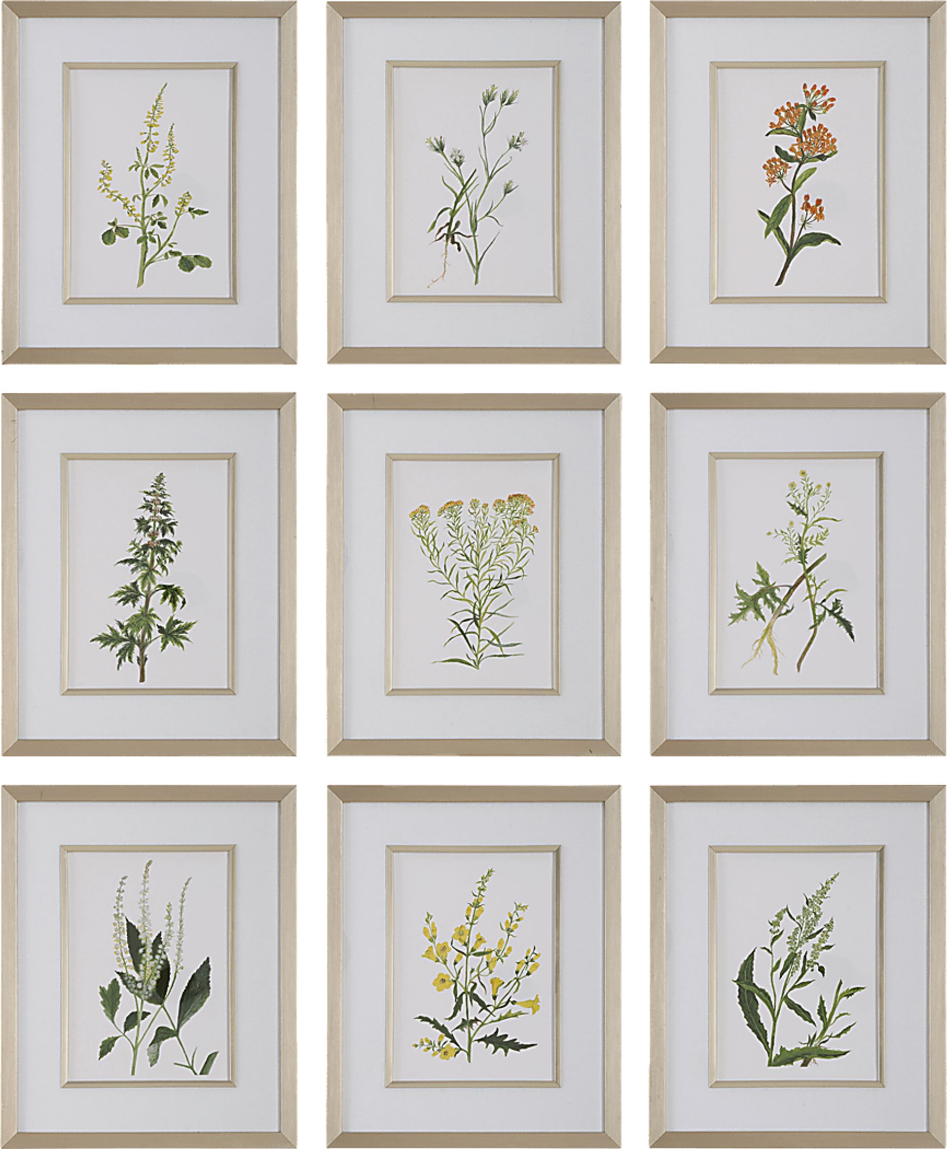 Sliux Champagne Wall Art, Set of 9 - Image 1