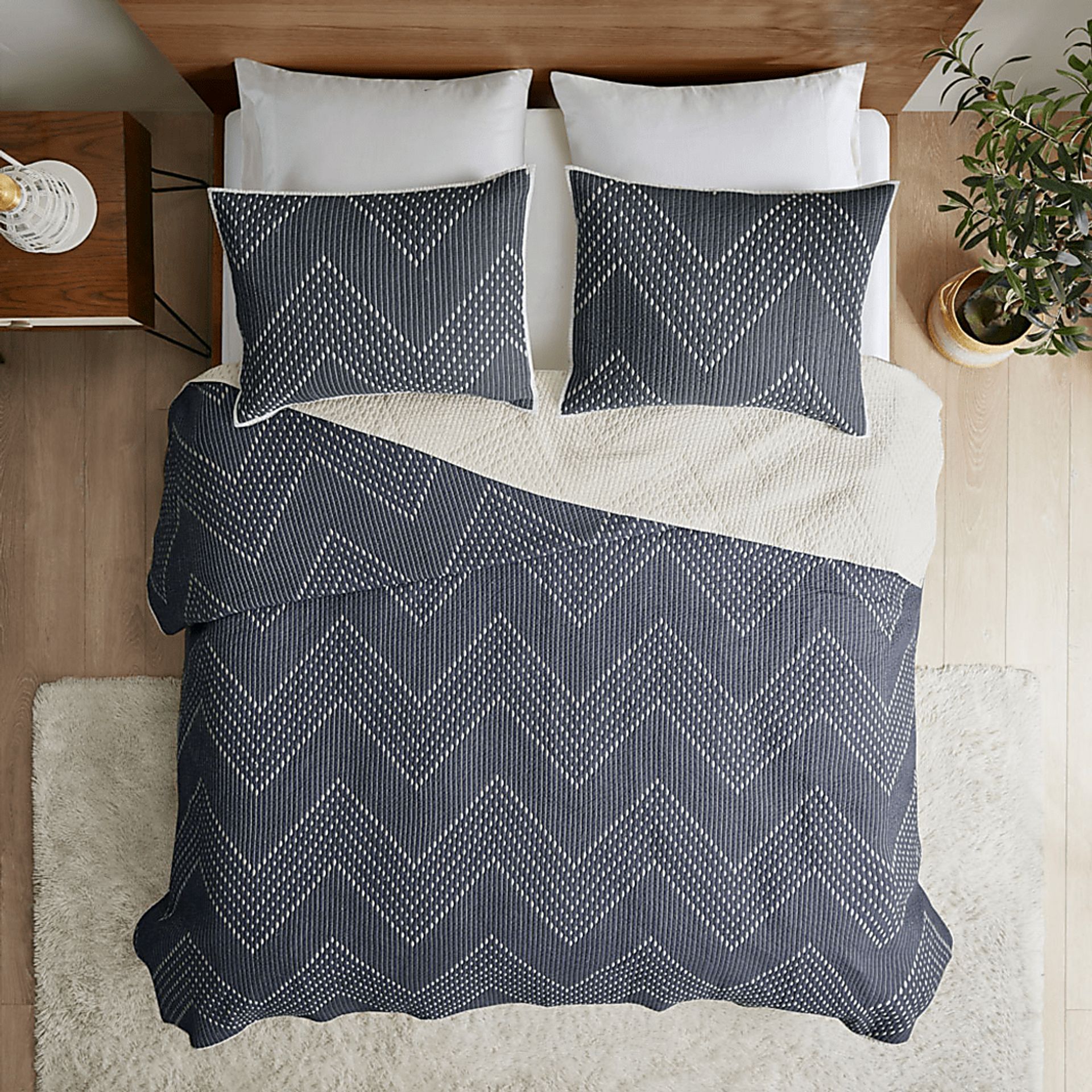 Slothower Navy 3 Pc Full/Queen Coverlet Set - Image 4