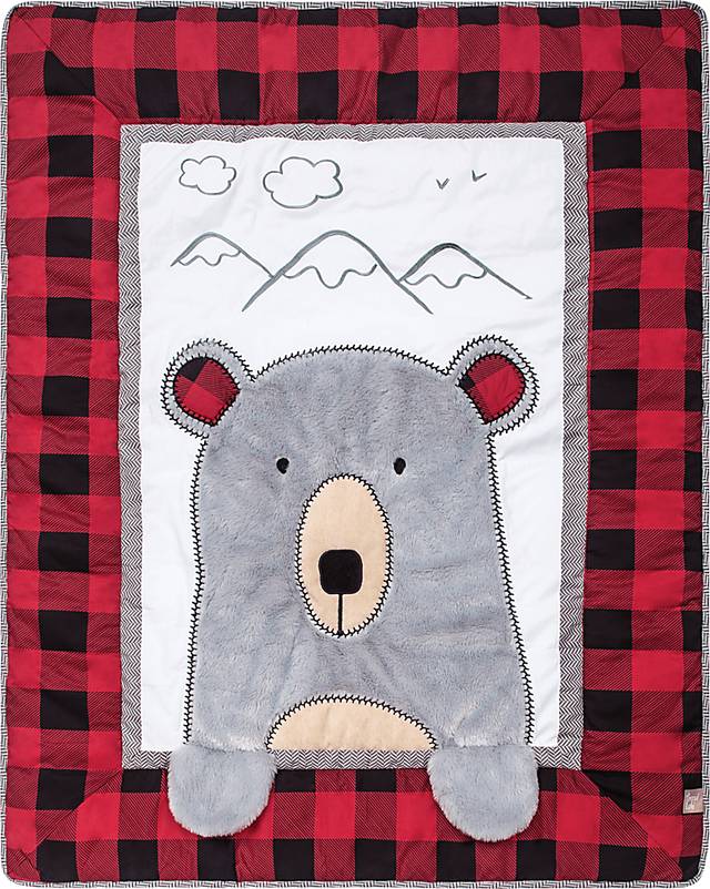 Slumbering Bear Red 3 Pc Baby Bedding Set - Thumbnail - Image 4