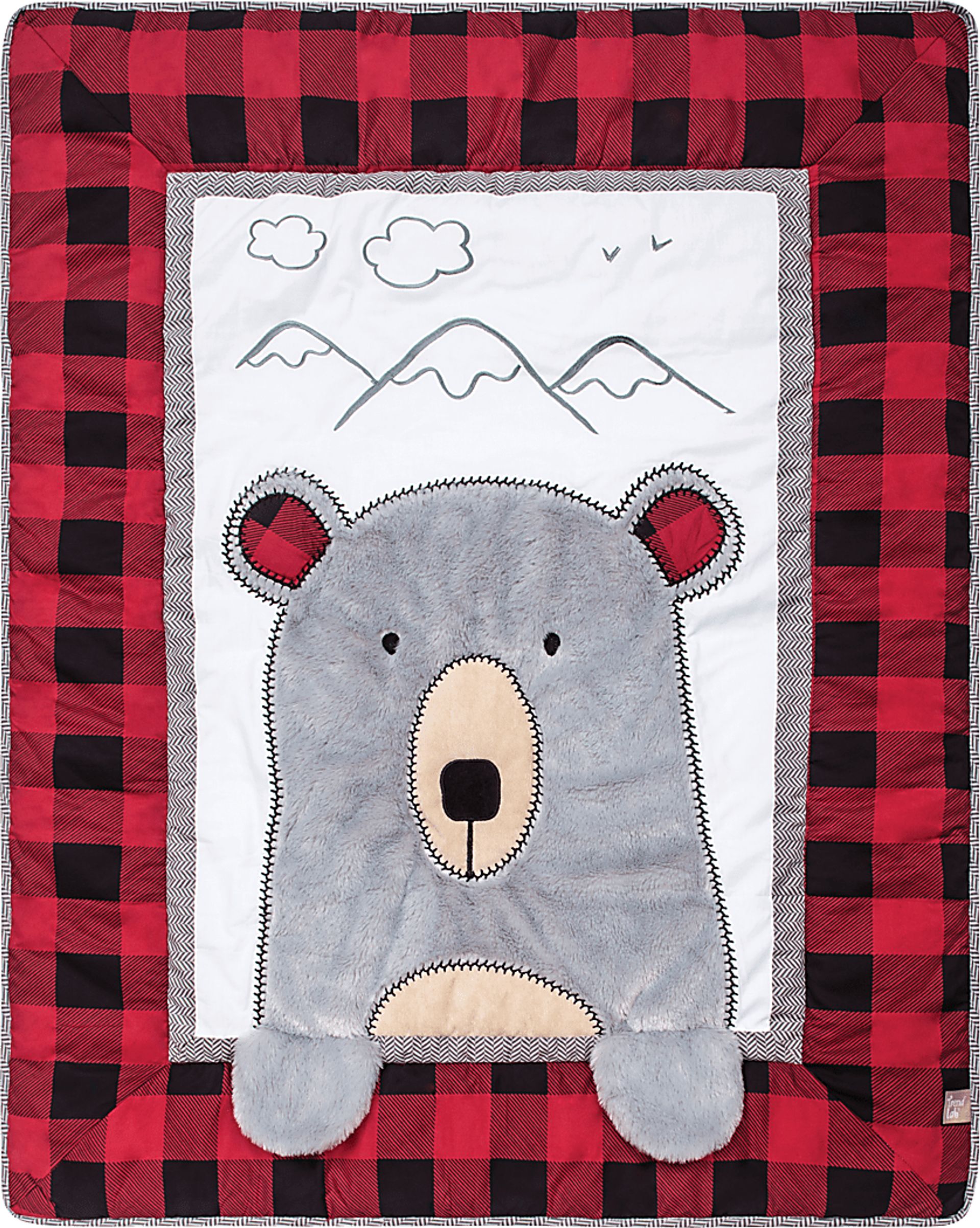 Slumbering Bear Red 3 Pc Baby Bedding Set - Image 4