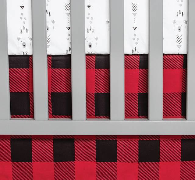 Slumbering Bear Red 3 Pc Baby Bedding Set - Thumbnail - Image 7