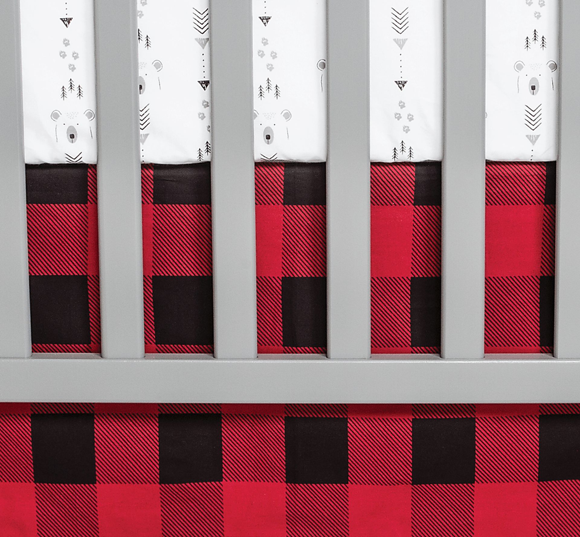Slumbering Bear Red 3 Pc Baby Bedding Set - Image 7