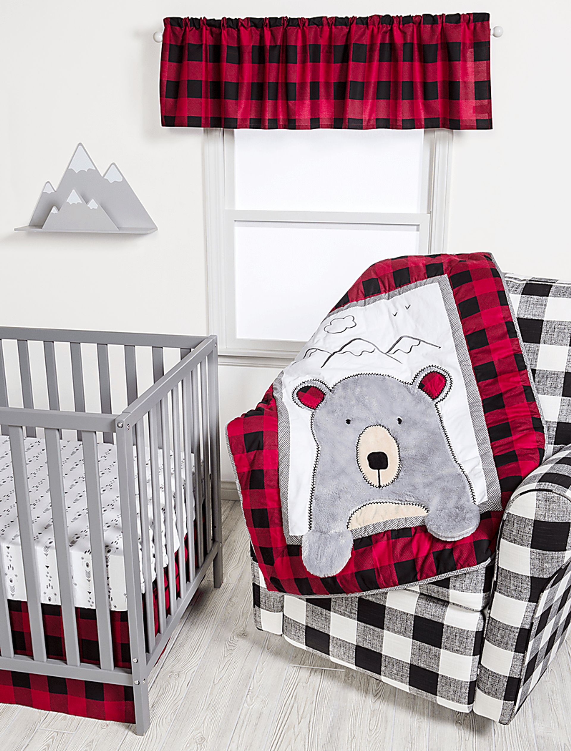 Slumbering Bear Red 3 Pc Baby Bedding Set - Image 10