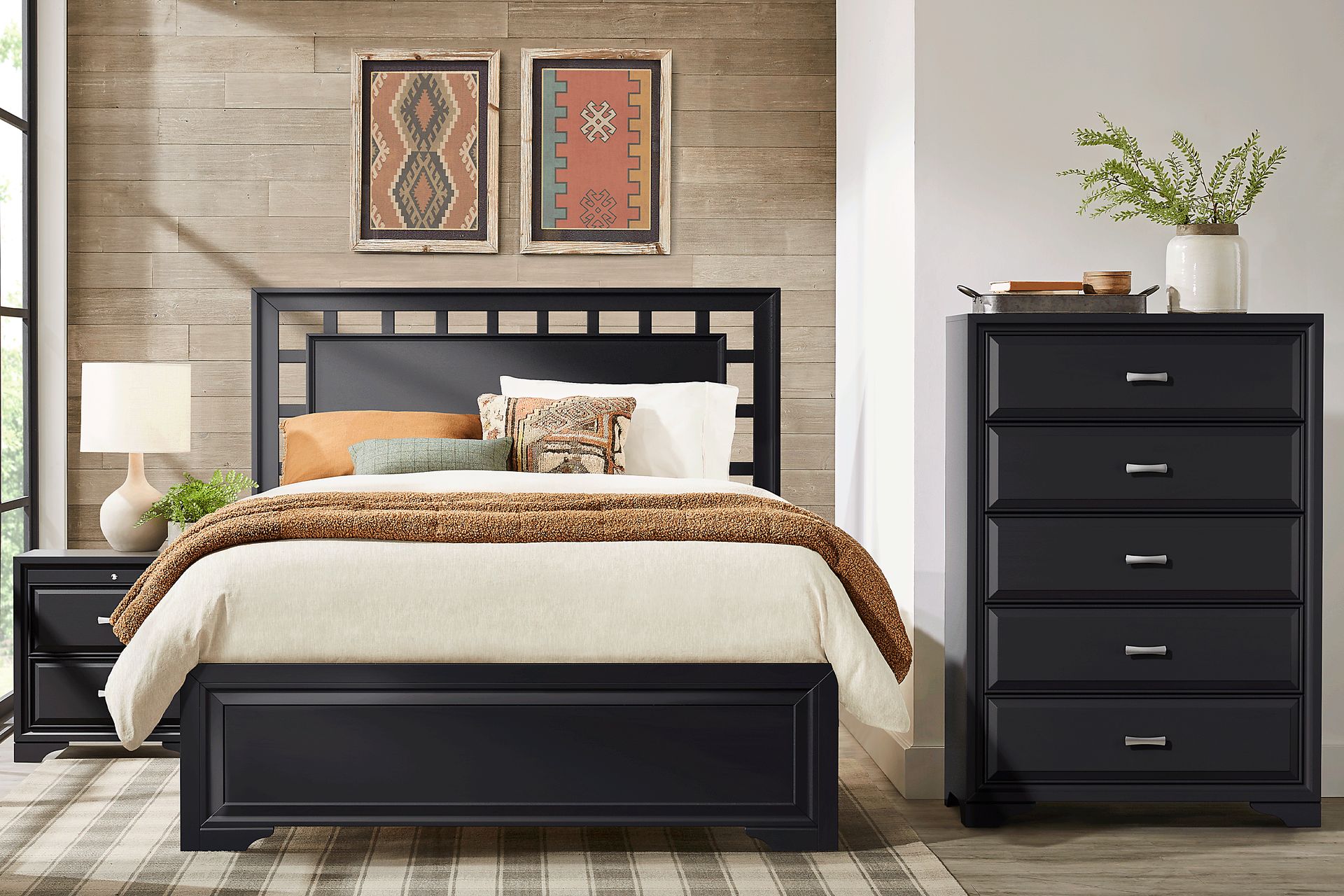 Belcourt Black 5 Pc King Lattice Bedroom - Image 1