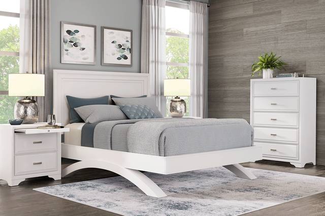 Belcourt White 5 Pc King Panel Bedroom - Thumbnail - Image 1