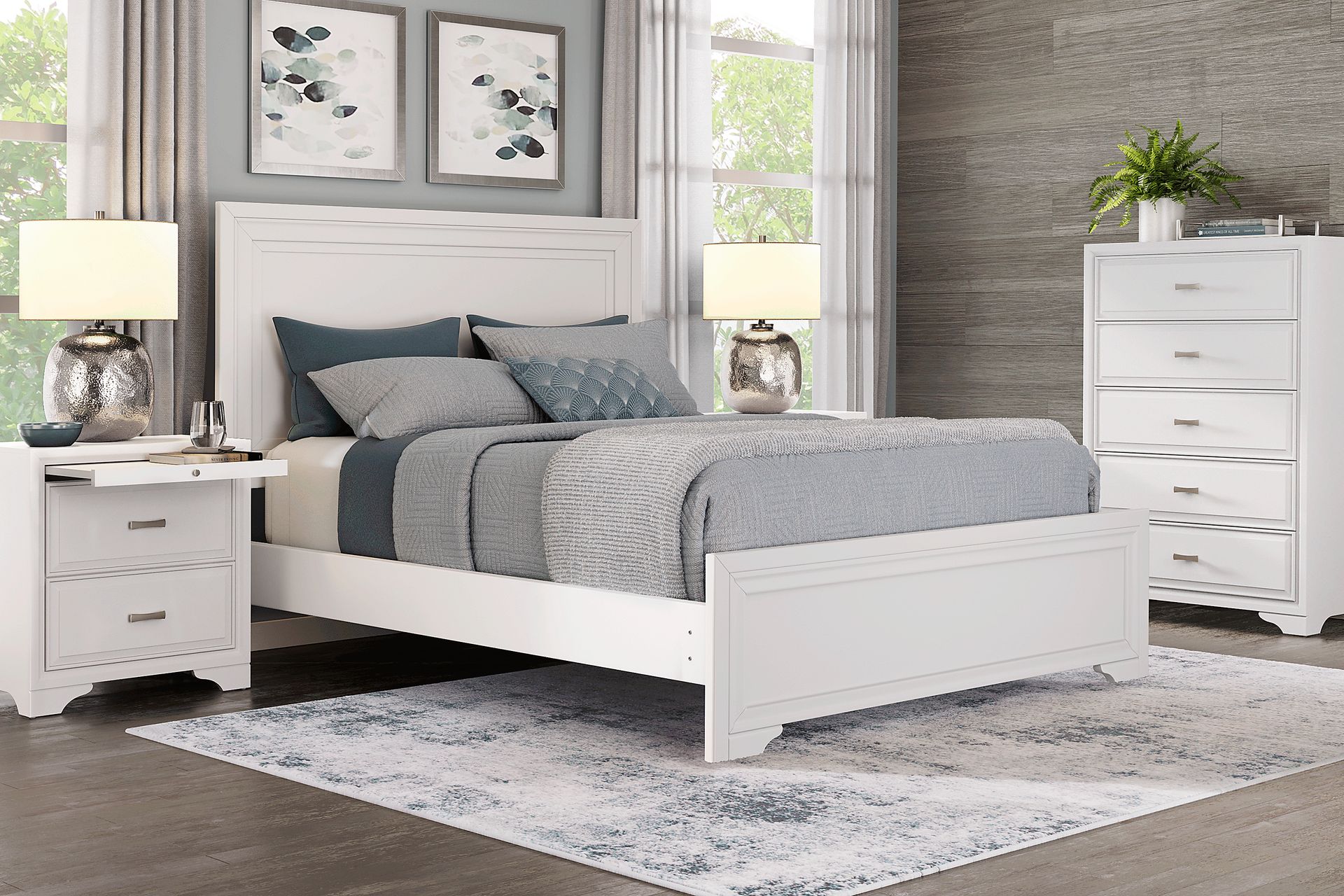 Small Spaces Belcourt White 5 Pc Queen Panel Bedroom - Image 1