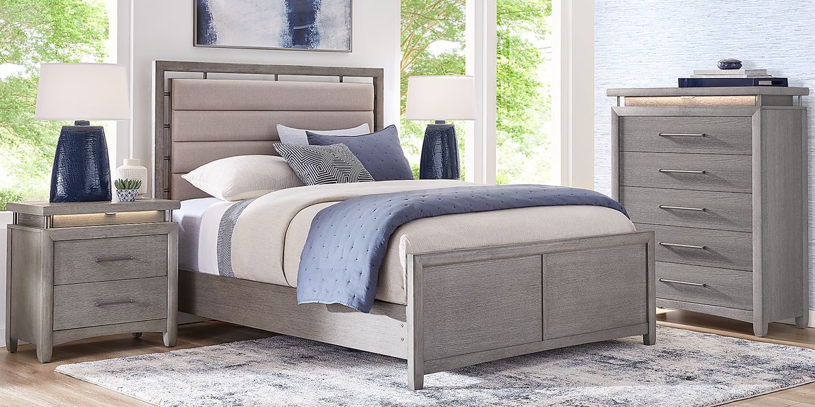 Broadmore 5 Pc Light Gray Queen Bedroom Set With 3 Pc Queen Bed