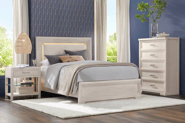 Royal Park Ivory 5 Pc Queen Panel Bedroom - Thumbnail - Image 1
