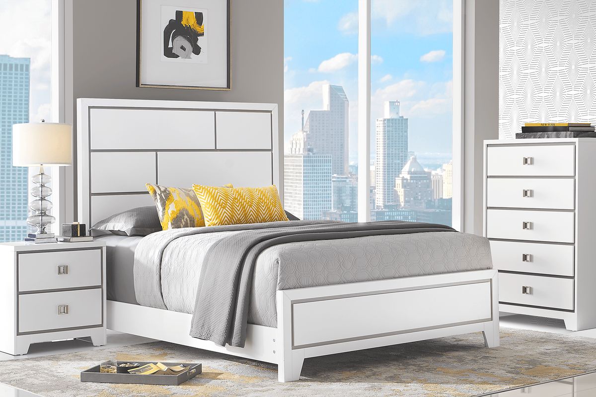 Princeton Hall 5 Pc White Colors,White King Bedroom Set With 3 Pc King ...