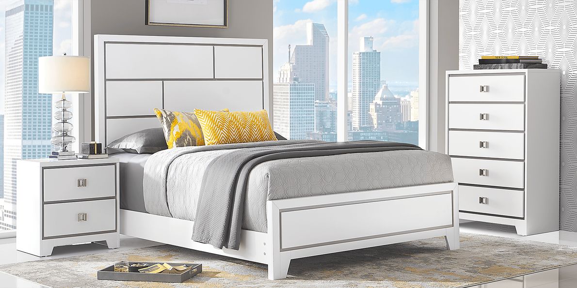 Princeton Hall White 5 Pc Queen Bedroom