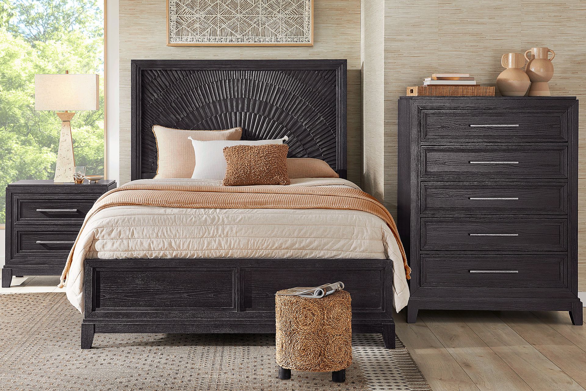 Small Spaces Sunside Way Black 5 Pc Queen Panel Bedroom - Image 1