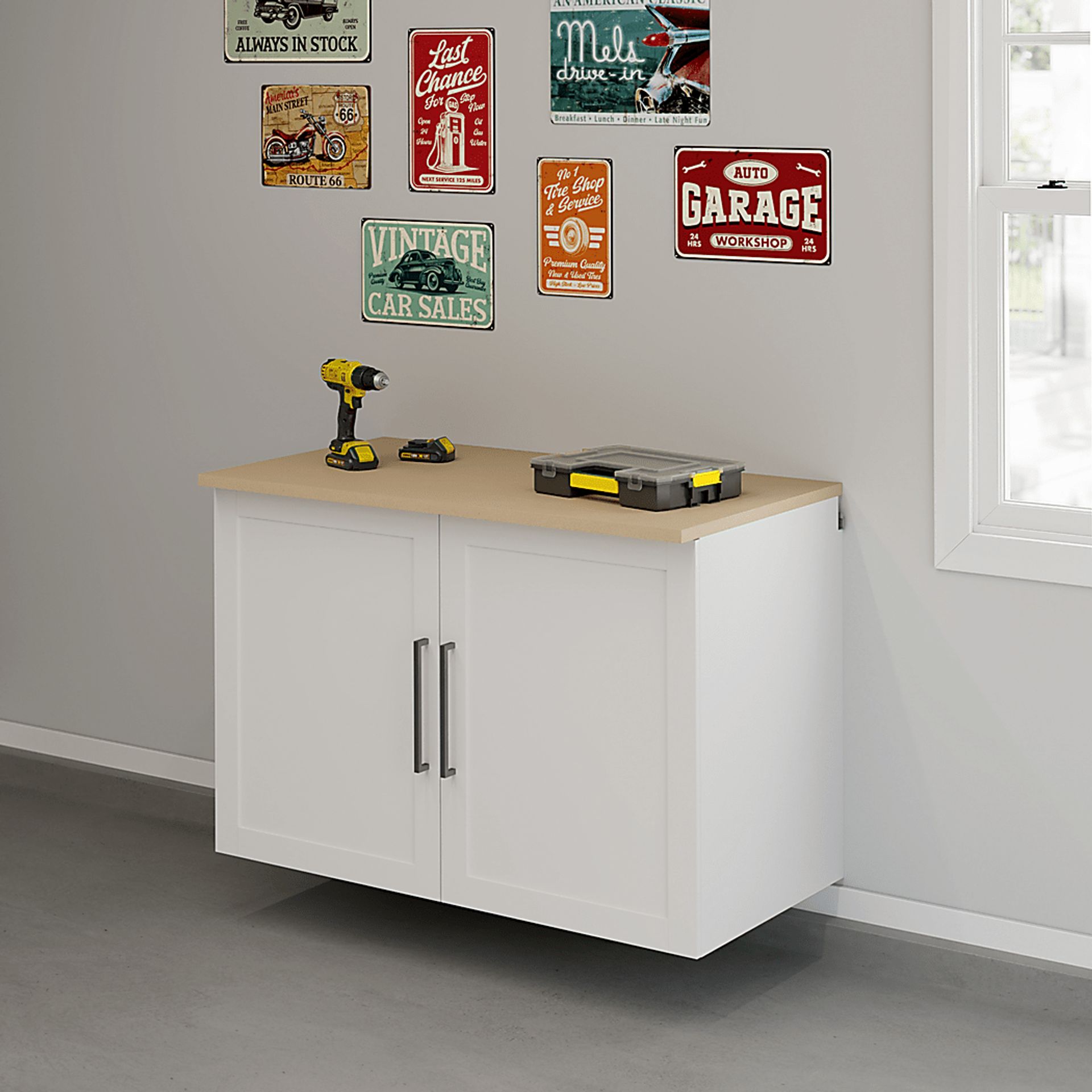 Smartwaven White and Brown Storage Cabinet - Image 2