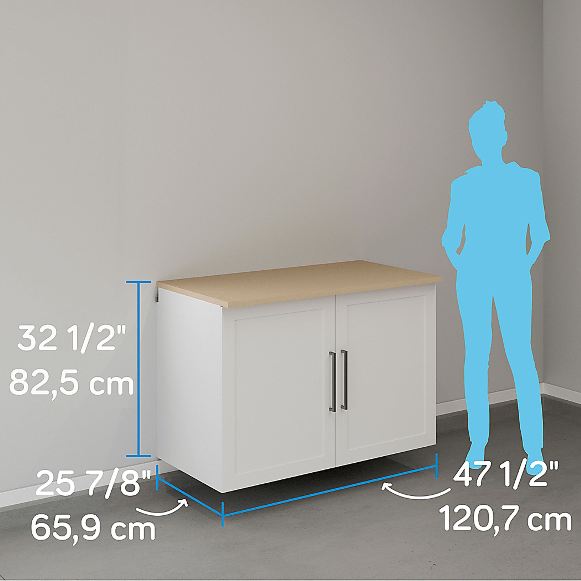 Smartwaven White and Brown Storage Cabinet - Image 7