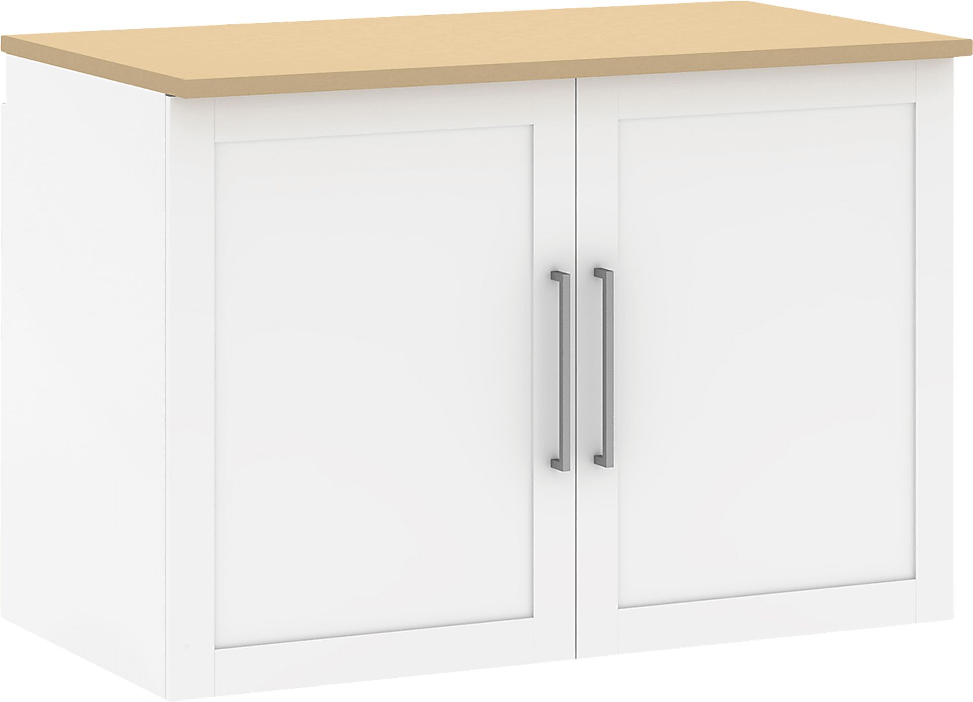 Smartwaven White and Brown Storage Cabinet - Image 1