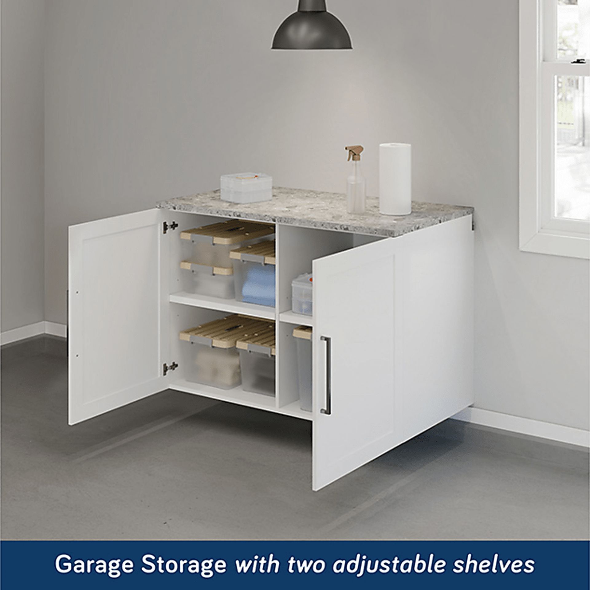 Smartwaven White and Gray Storage Cabinet - Image 2