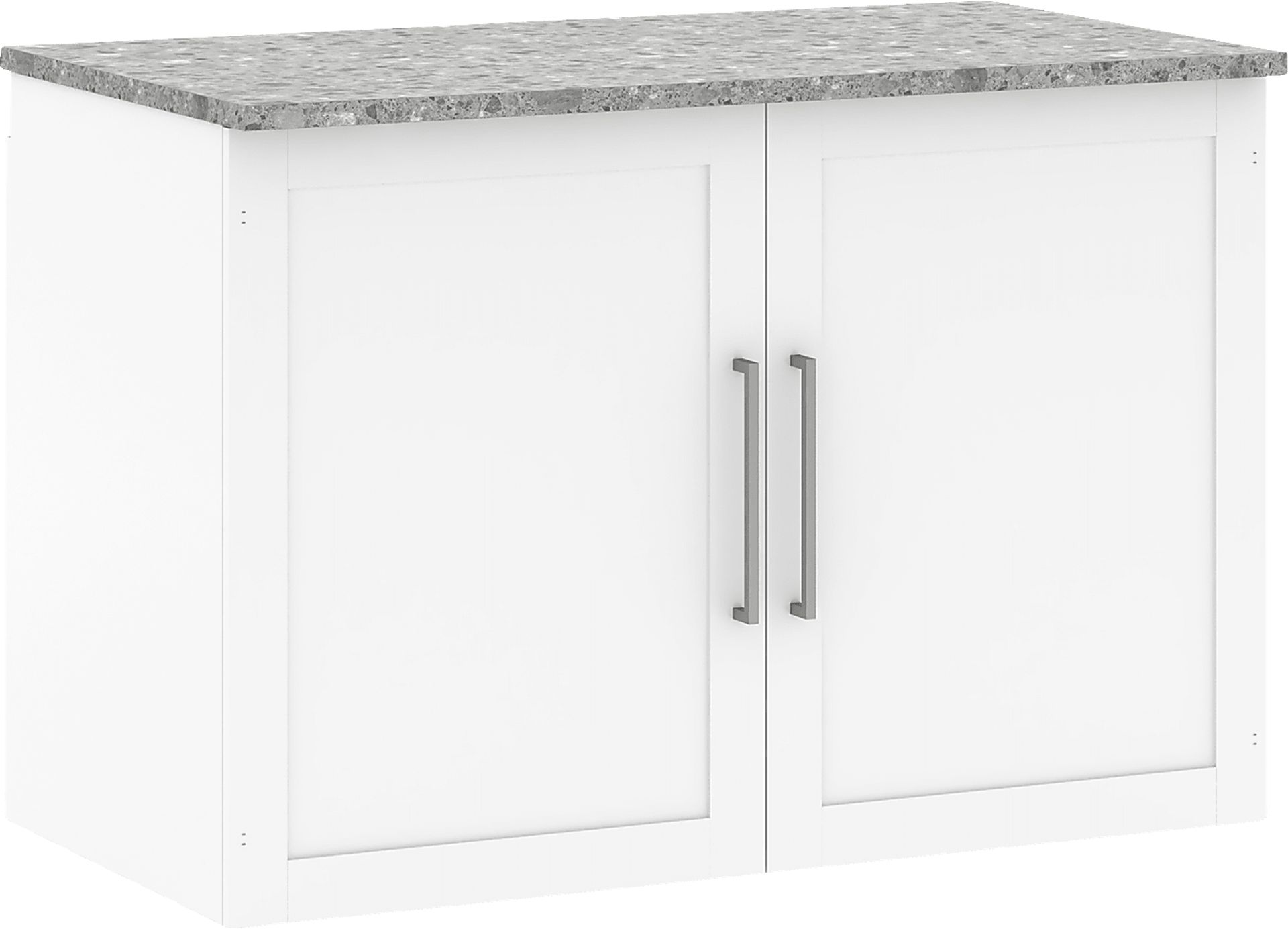 Smartwaven White and Gray Storage Cabinet - Image 1