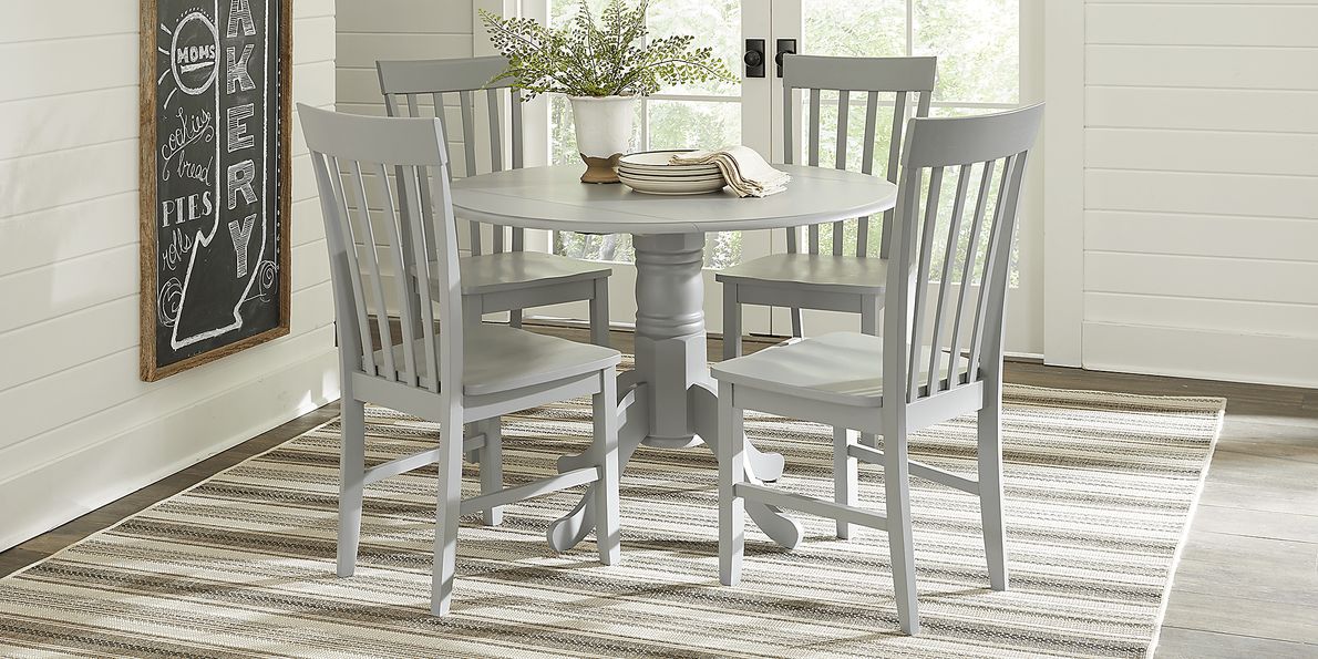 Smithtown 3 Pc Gray Dining Room Set With Round Dining Table, Side Chair