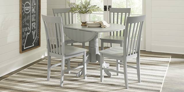 Smithtown Gray 5 Pc Round Dining Set - Thumbnail - Image 2