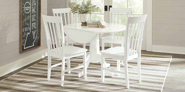 Smithtown White 5 Pc Round Dining Set - Thumbnail - Image 2