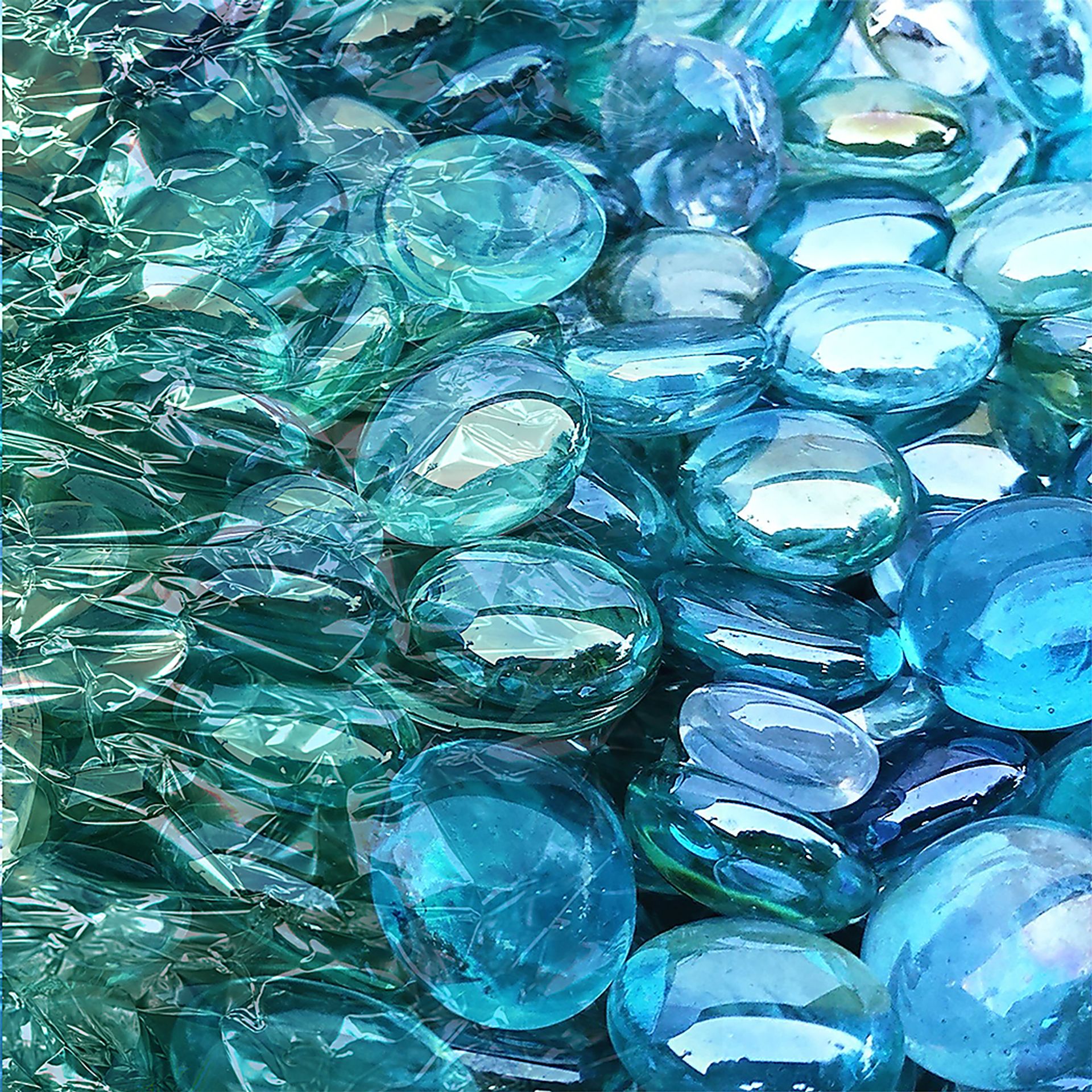 Smooth Reflections I Blue Artwork - Image 1
