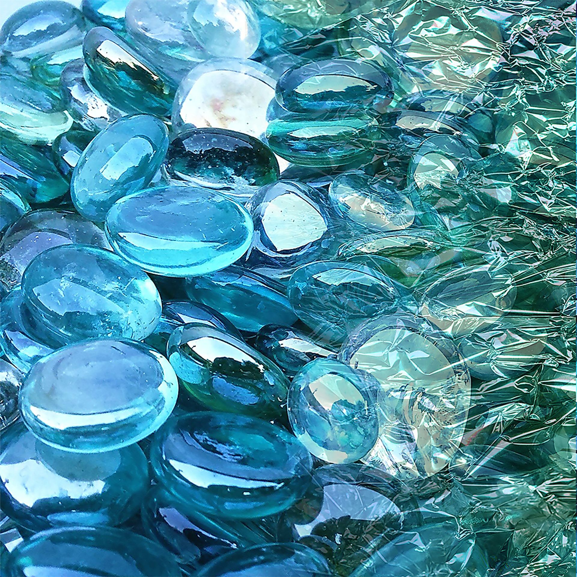Smooth Reflections II Blue Artwork - Image 1