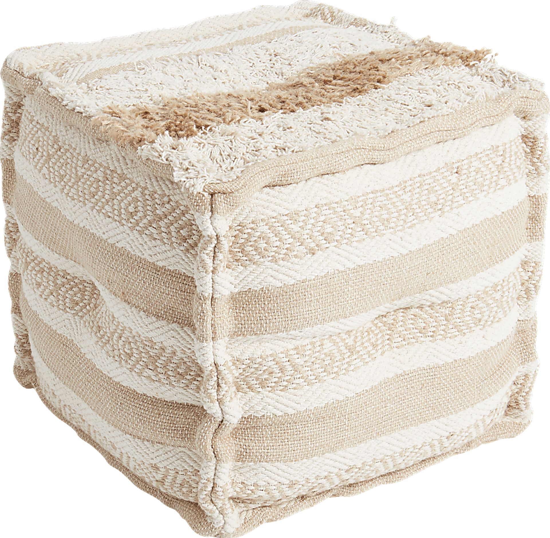 Snowberry Tan Pouf - Image 1
