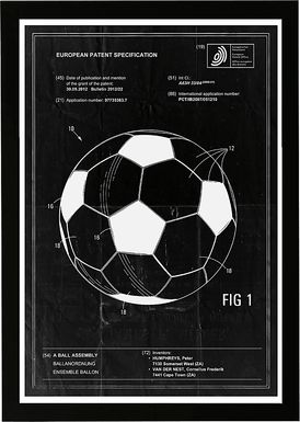 Soccer Ball Blueprint II Black Artwork