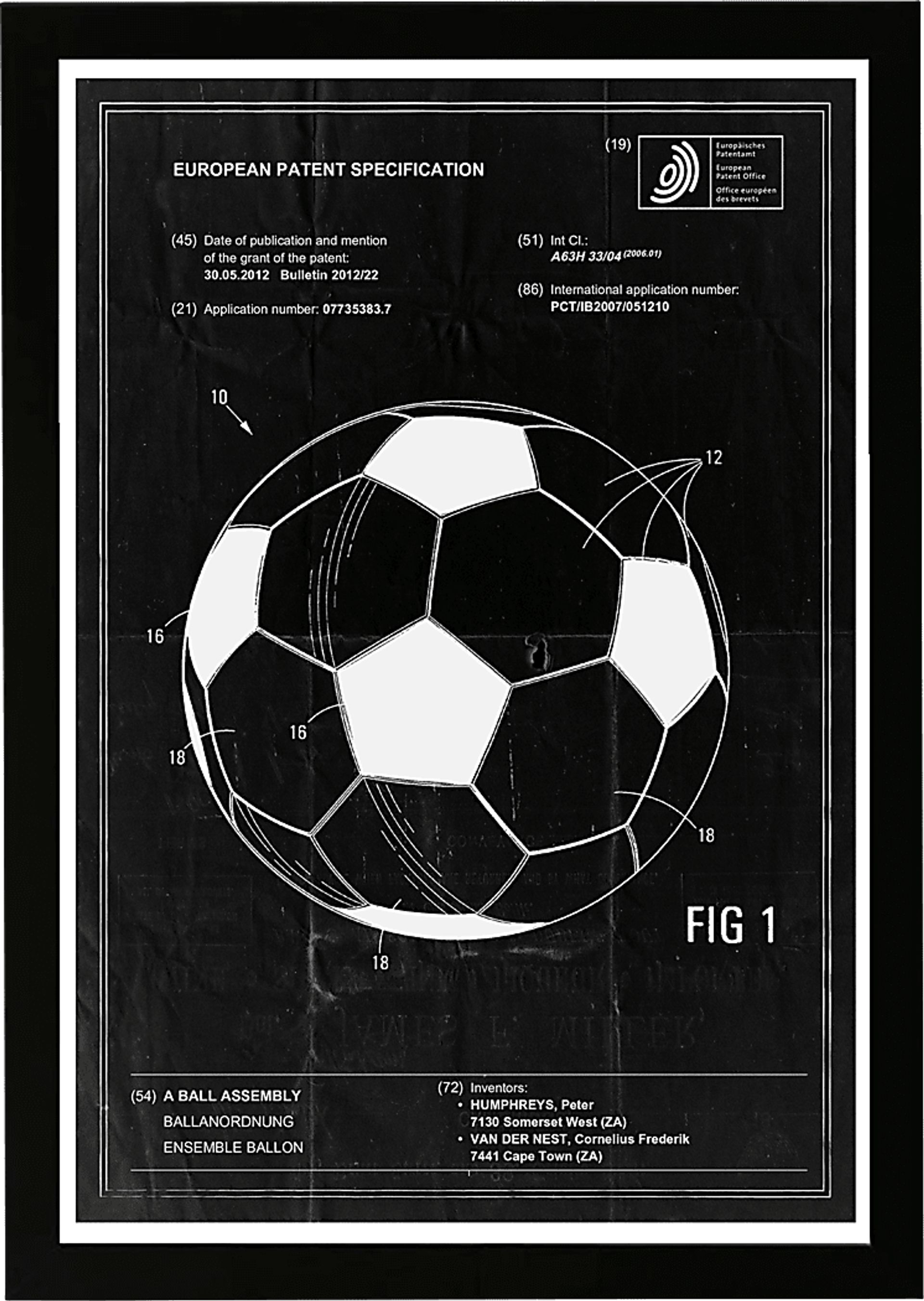 Soccer Ball Blueprint II Black Artwork - Image 1
