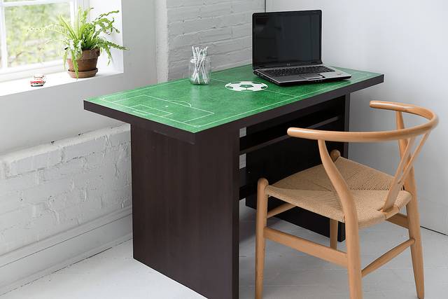 Soccer Pitch White Desk with Shelf - Thumbnail - Image 3
