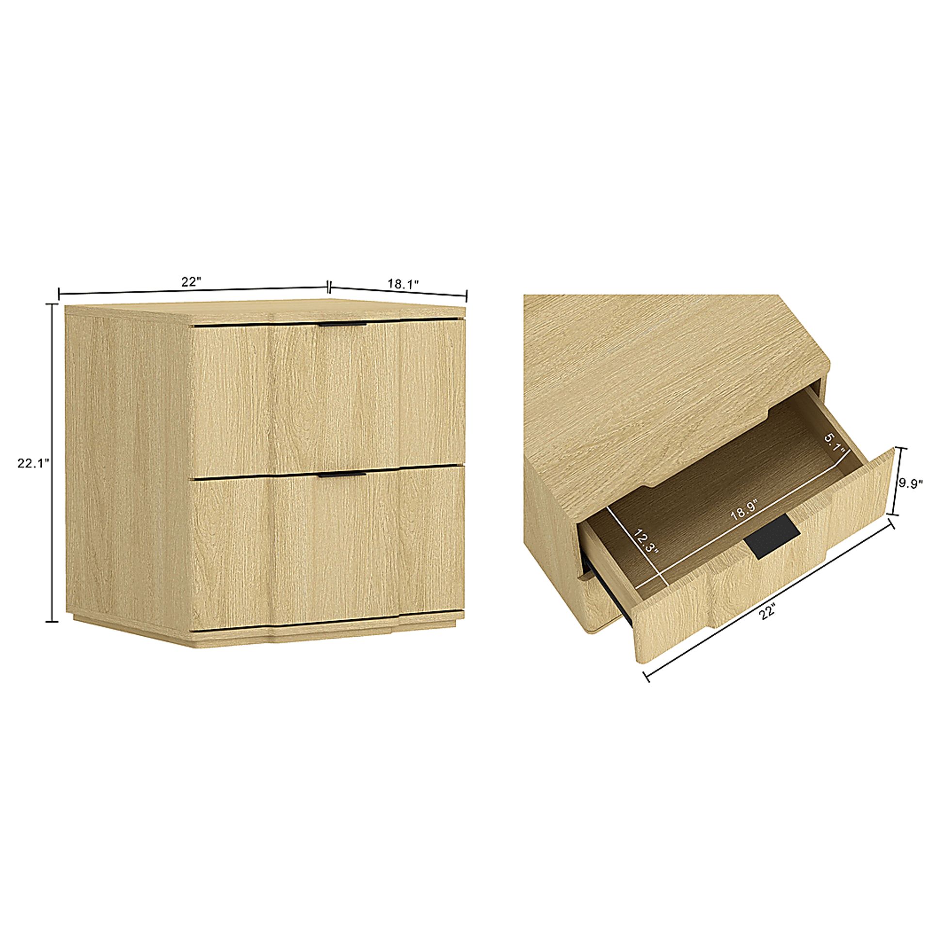 Socia I Natural/Black Nightstand - Image 7