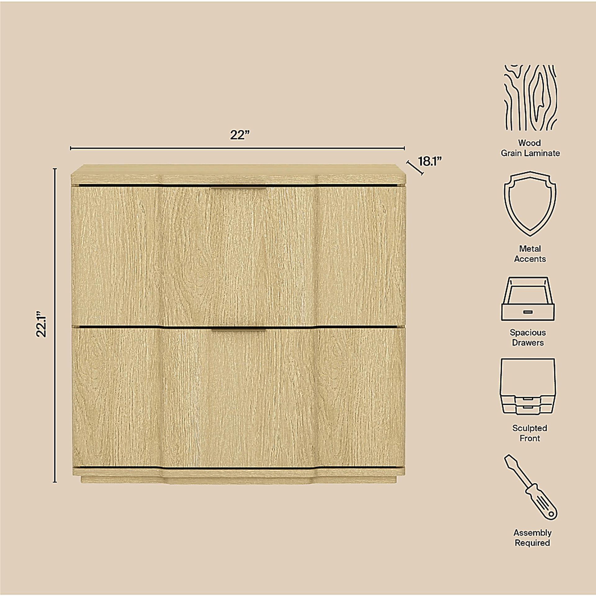 Socia I Natural/Gold Nightstand - Image 4