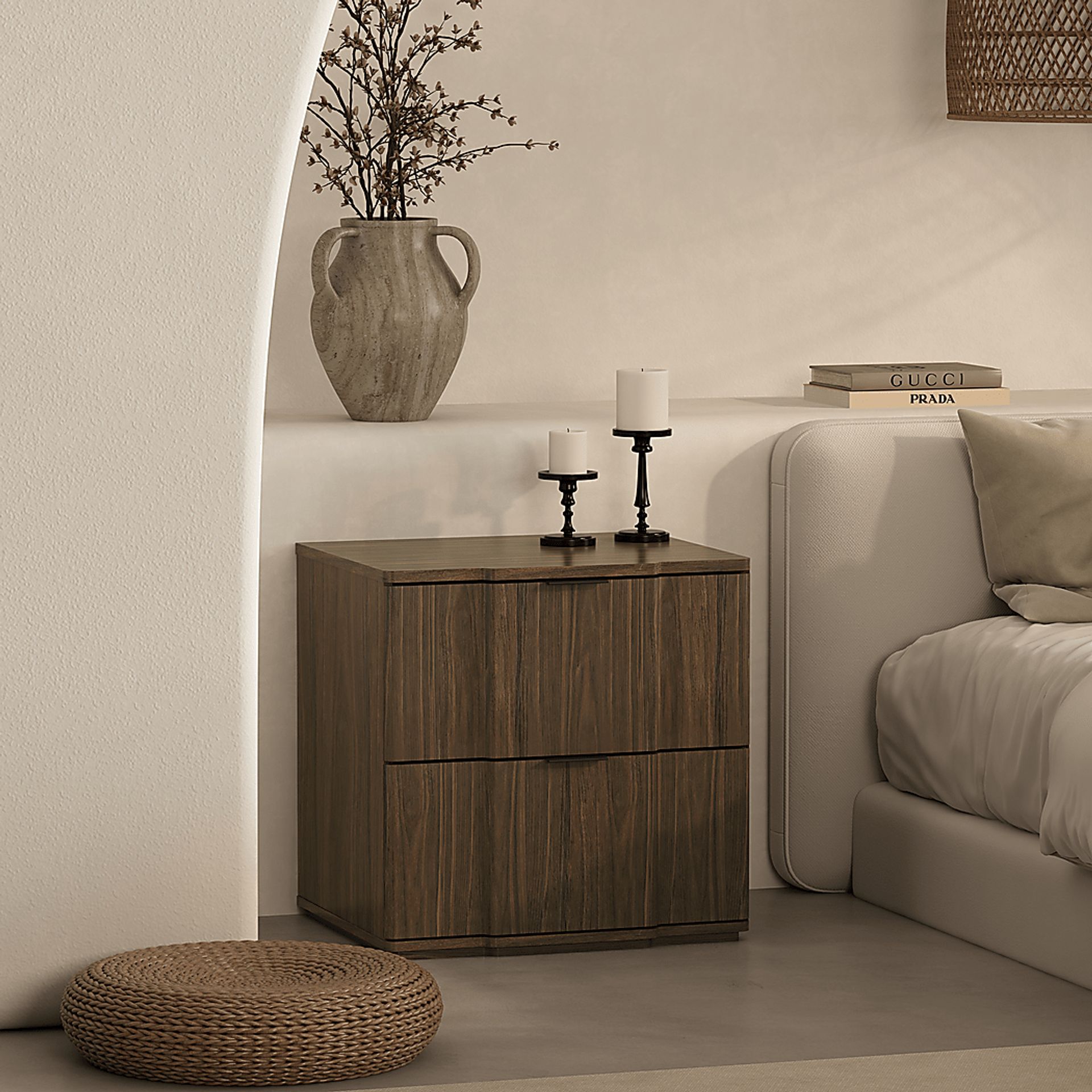 Socia I Walnut/Black Nightstand - Image 2