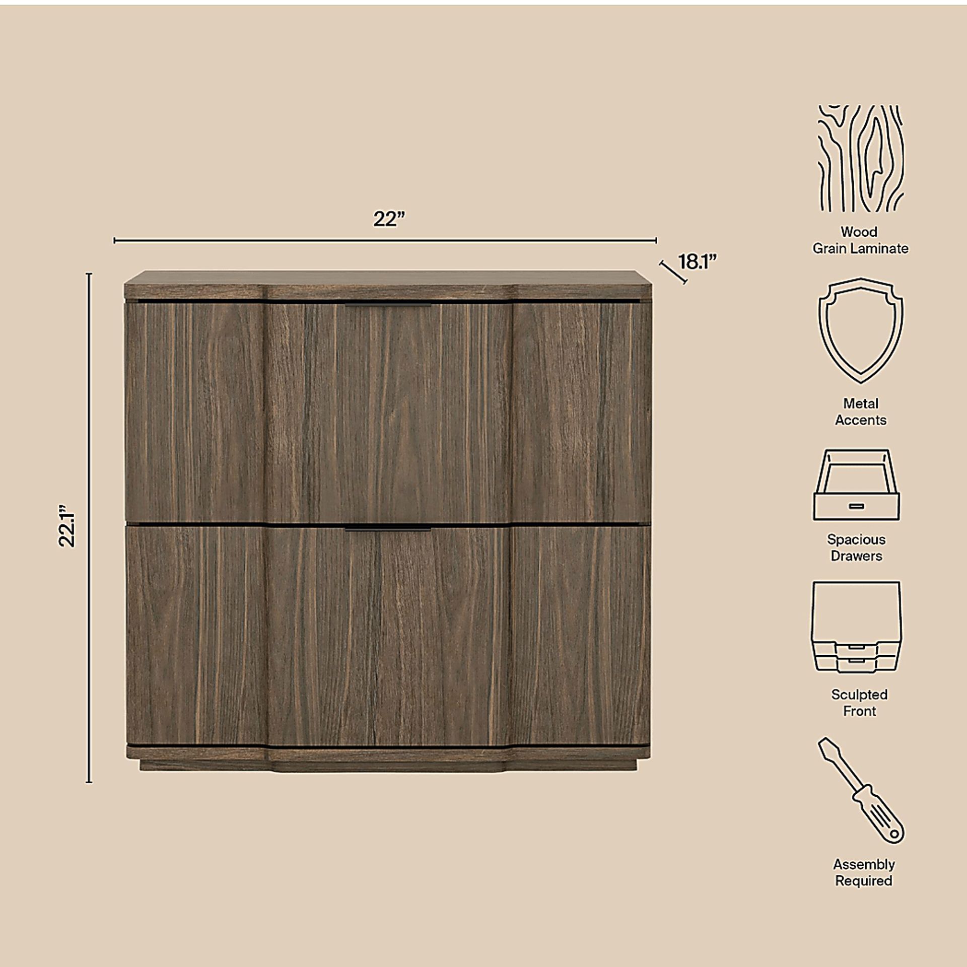Socia I Walnut/Black Nightstand - Image 6