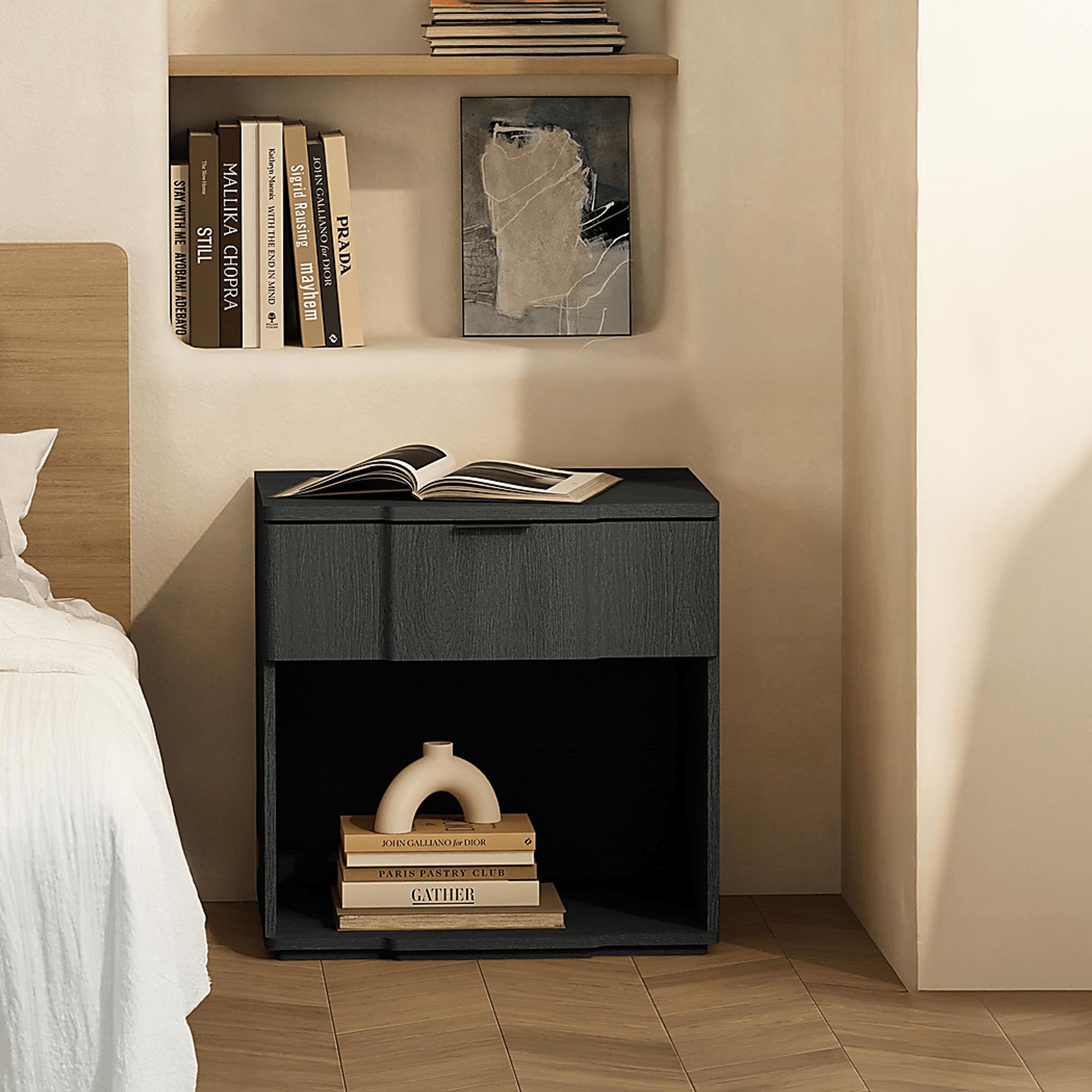 Socia II Black Nightstand - Image 2