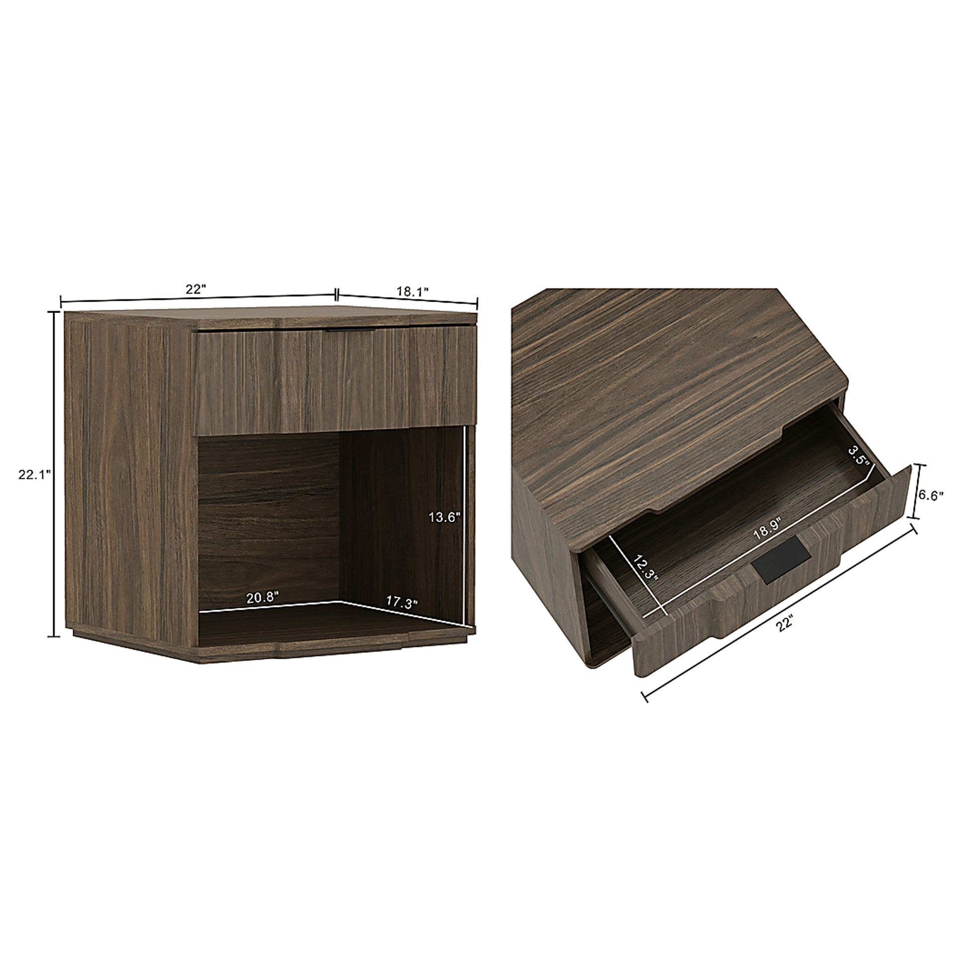 Socia II Walnut/Black Nightstand - Image 7